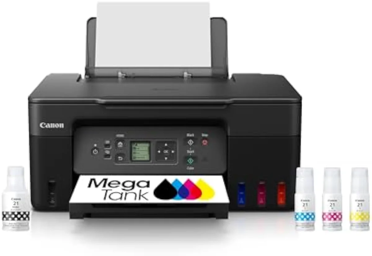 Canon MegaTank G3270 refillable supertank all-in-one wireless inkjet printer with front ink bottles