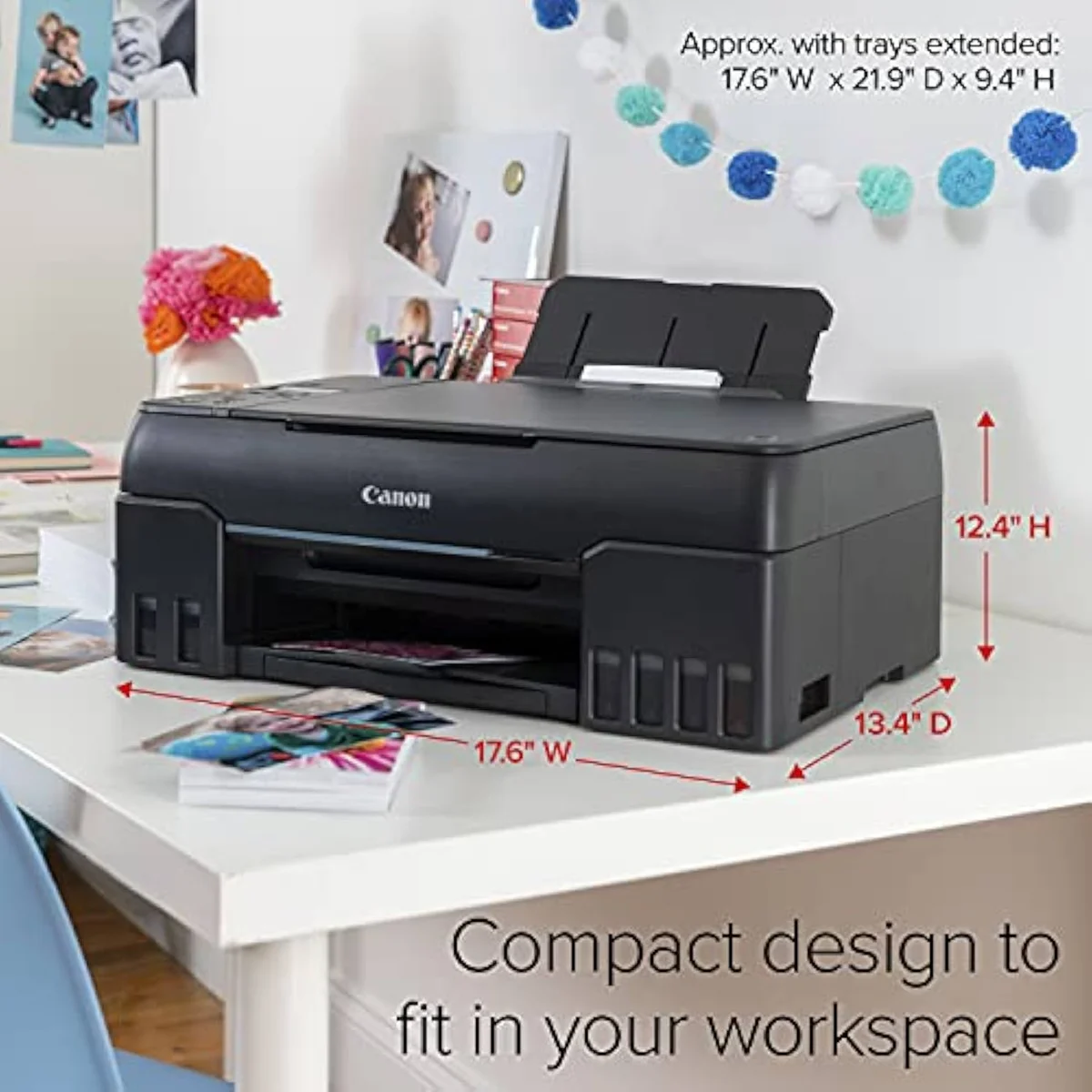Canon PIXMA G620 MegaTank printer ink bottle refilling a reservoir