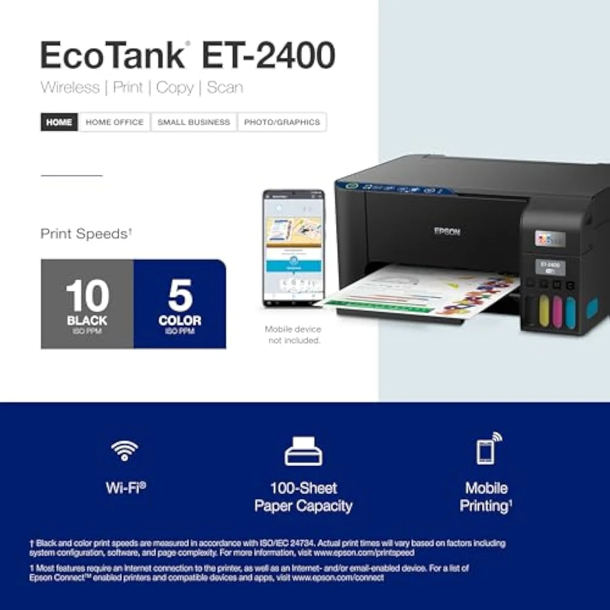 Epson® EcoTank ET-2400 Wireless Inkjet All-In-One Cartridge-Free Supertank Co… mounted on camera