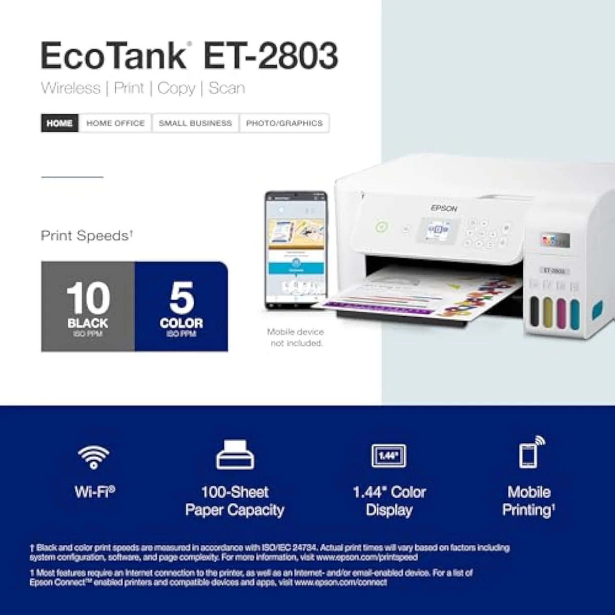 Epson EcoTank ET-2803 Wireless Color All-in-One Cartridge-Free Supertank Printer — our #1 pick in action