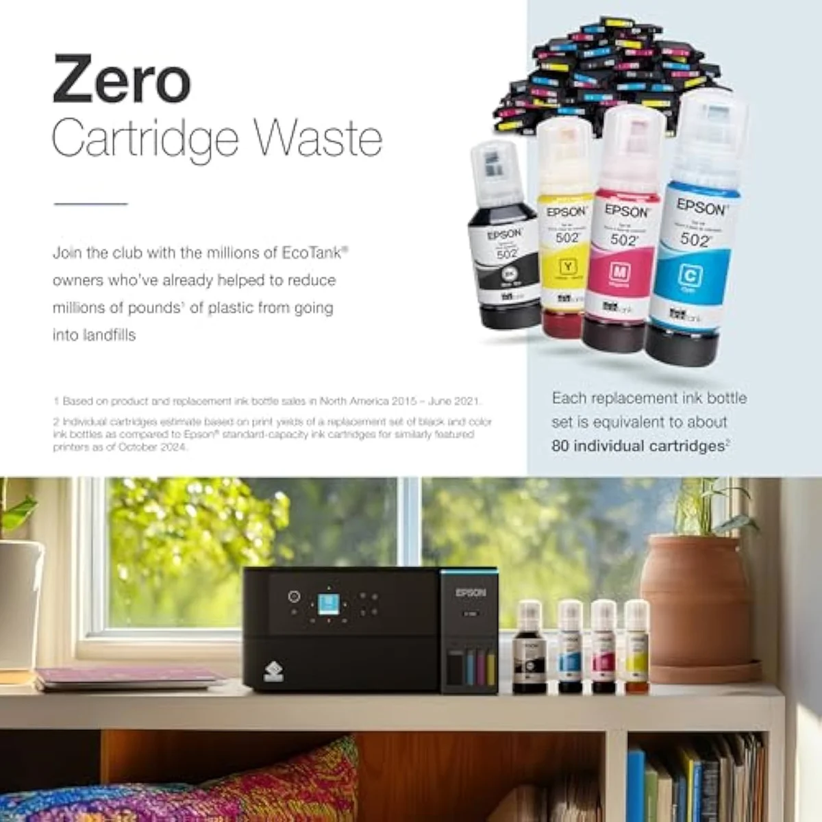 Epson EcoTank ET-2980 Wireless All-in-One Color Supertank Printer mounted on camera