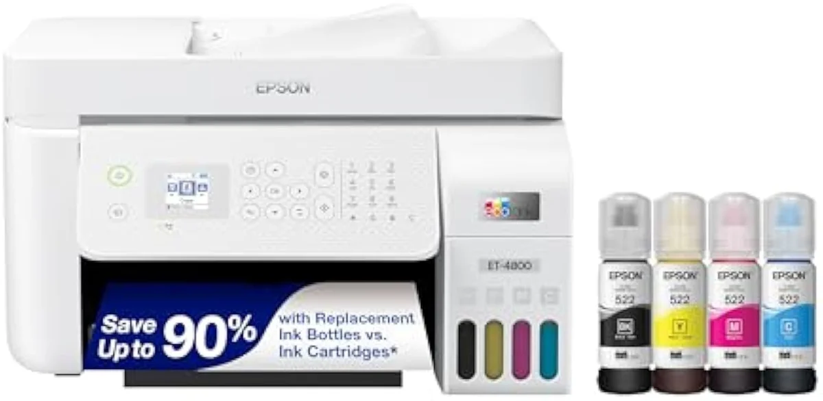Epson EcoTank ET-4800 supertank all-in-one inkjet printer with refillable ink reservoirs
