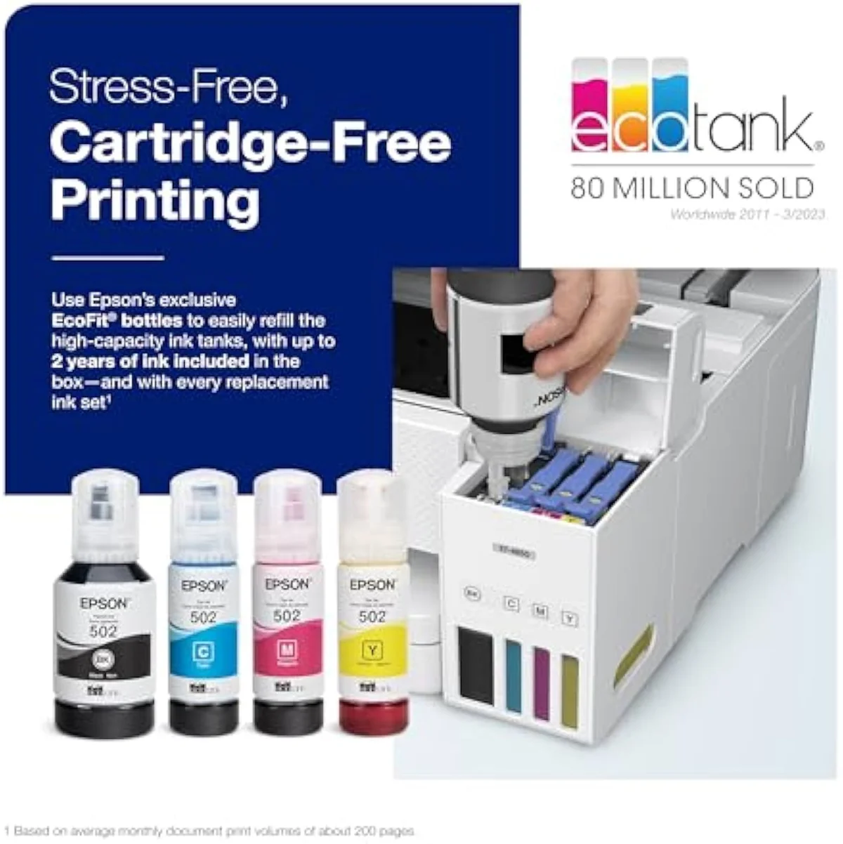 Epson EcoTank ET-4850 Wireless All-in-One Cartridge-Free Supertank Printer rear view