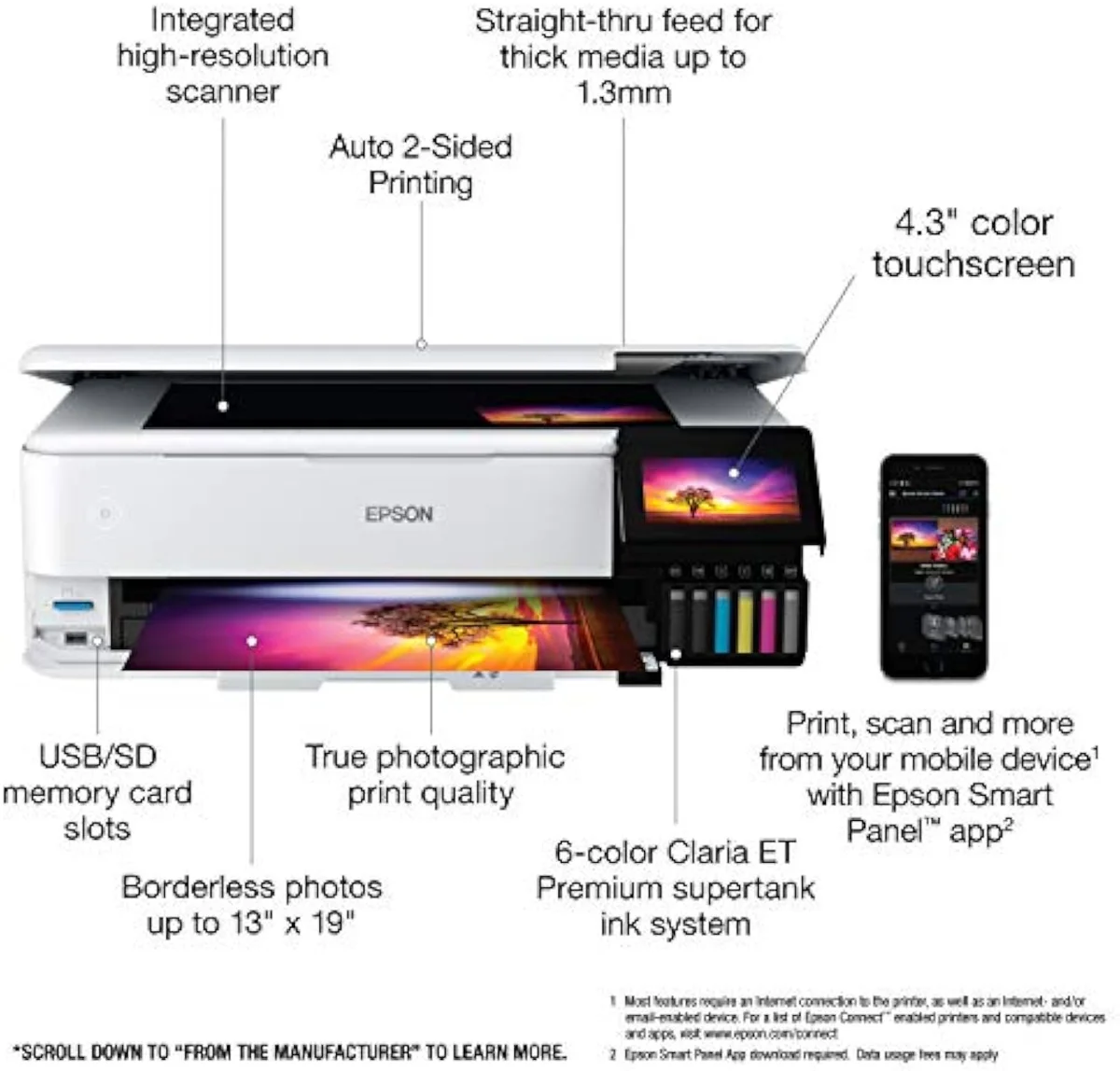 Epson EcoTank Photo ET-8550 Wireless Wide-Format Color All-in-One Supertank P… mounted on camera