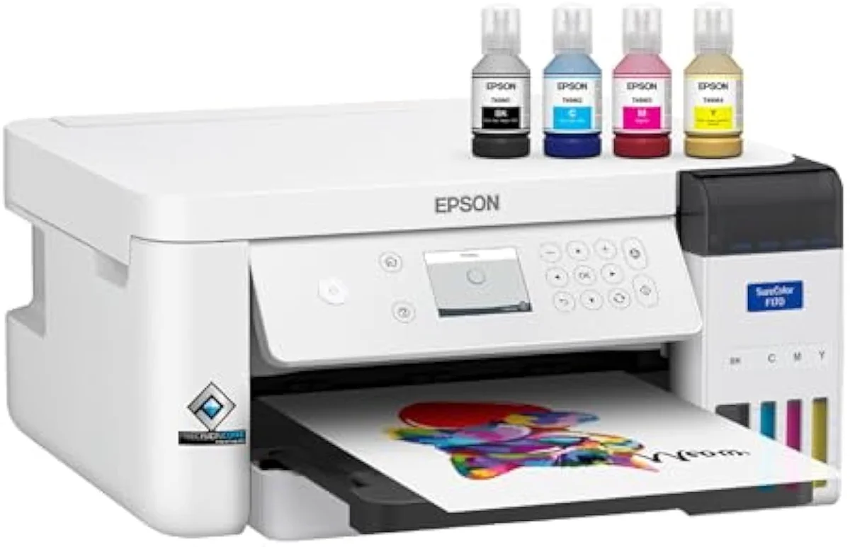 Epson SureColor F170 dedicated dye-sublimation printer for polyester fabric and coated specialty media