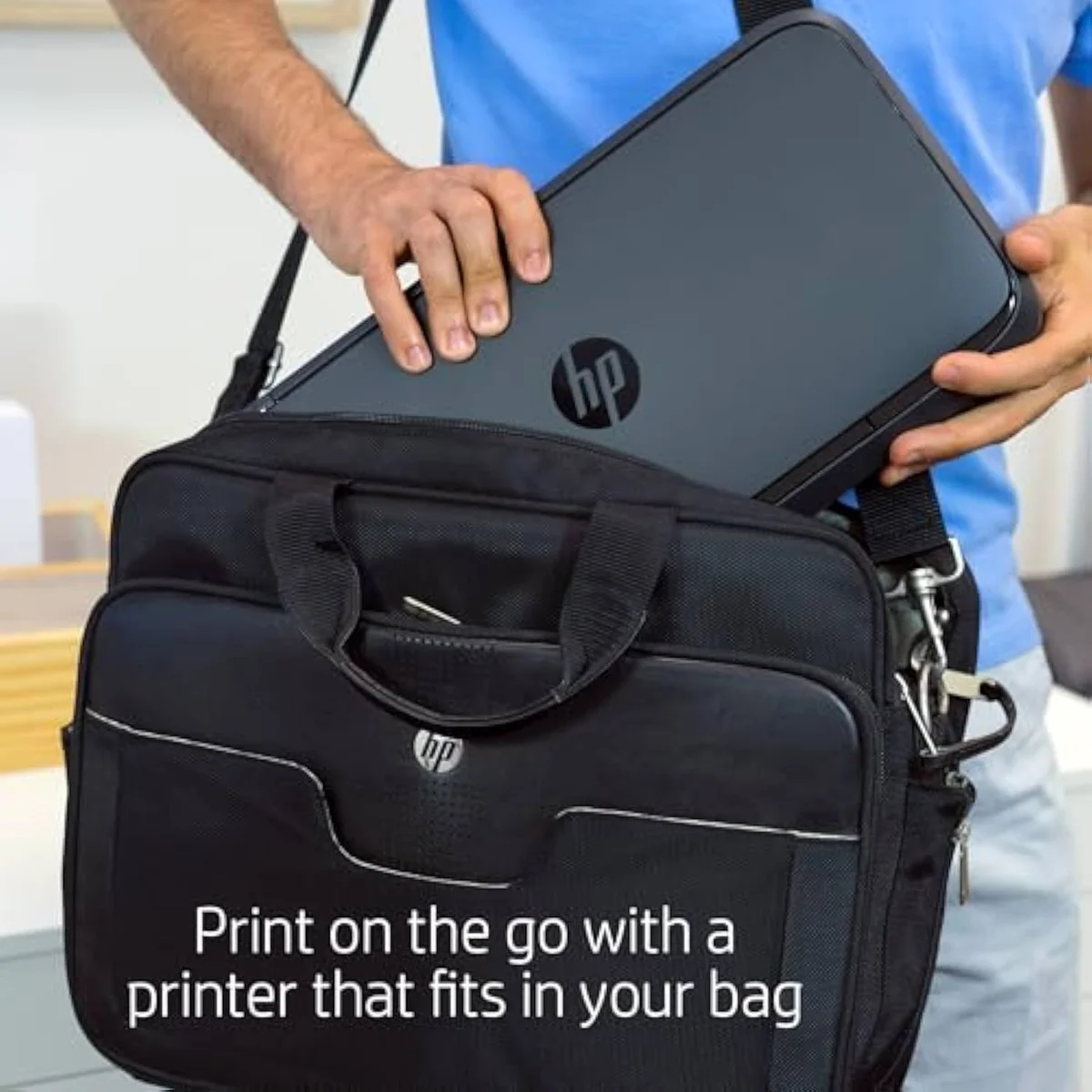 HP OfficeJet 200 mobile printer paper path, angled view