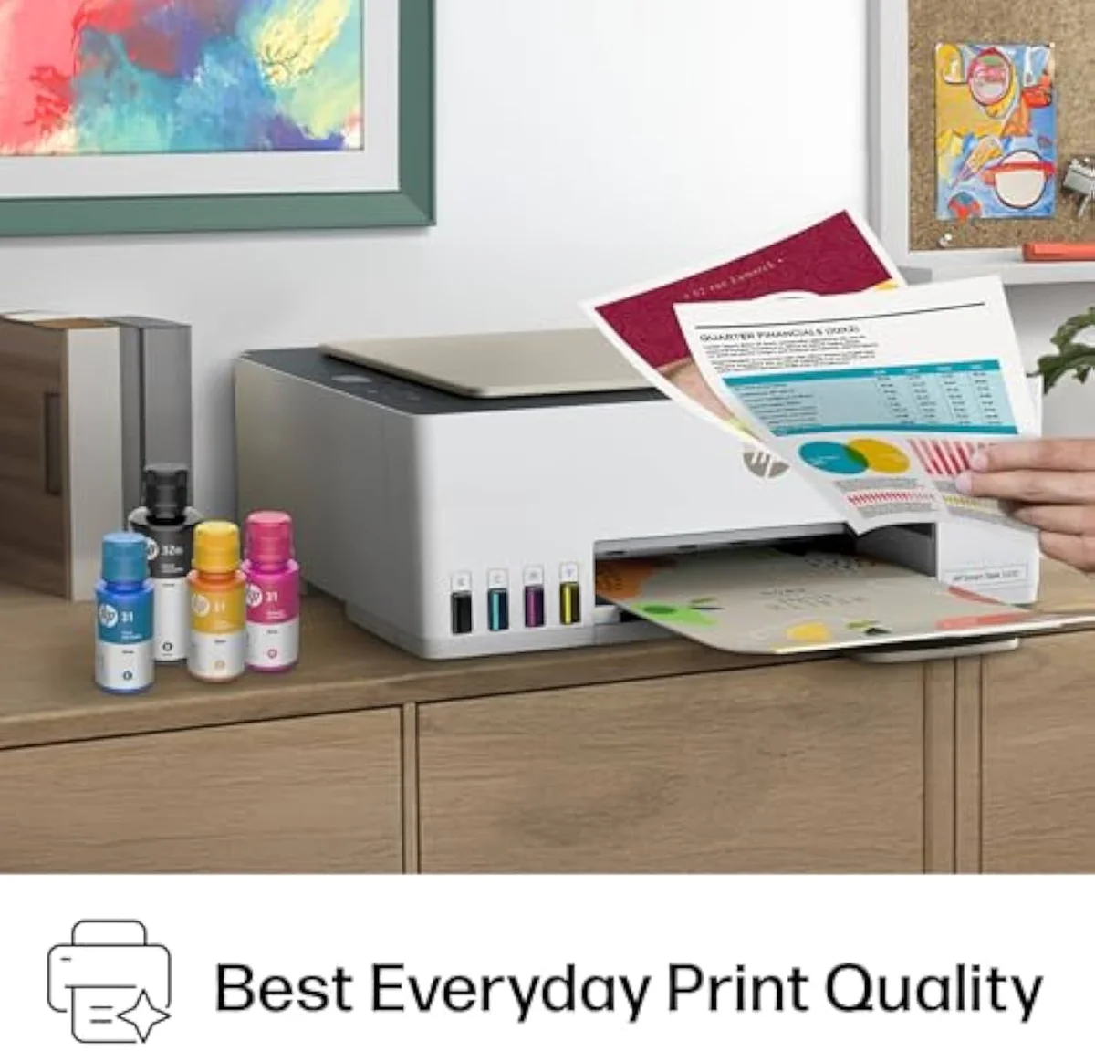 HP Smart Tank 5000 Wireless All-in-One Ink Tank Printer mounted on camera