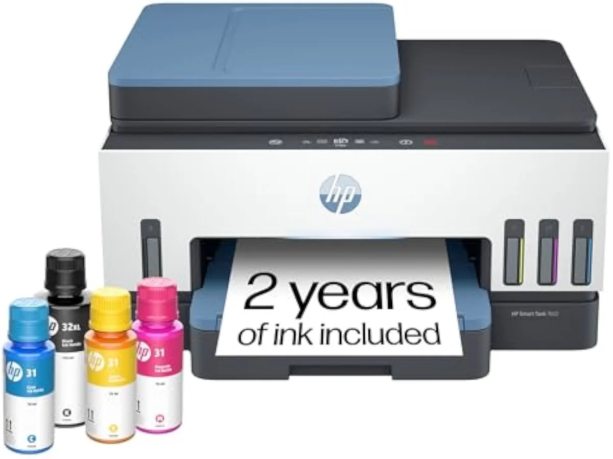 HP Smart Tank 7602 office-class refillable supertank all-in-one inkjet printer with automatic document feeder