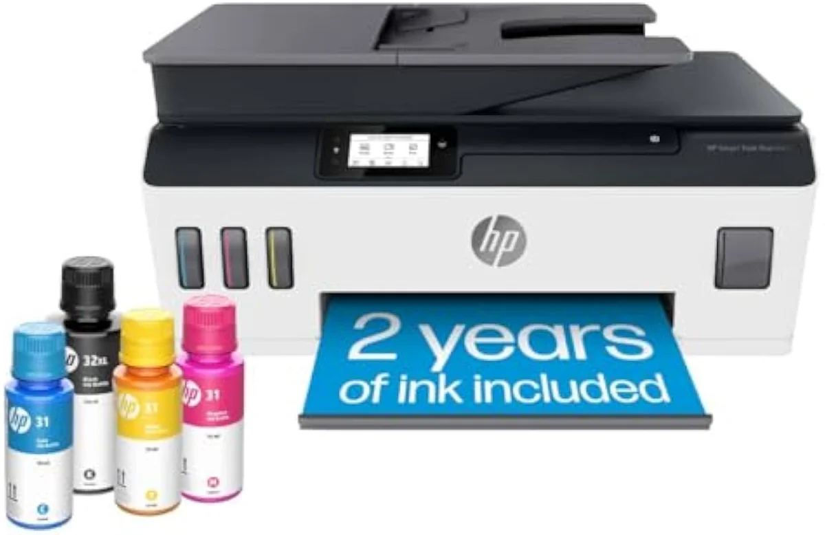 HP Smart Tank Plus 651 refillable all-in-one inkjet printer with bottle-fed ink tanks, a legacy Smart Tank model